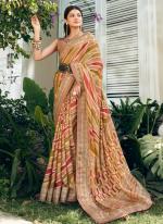 Georgette Multi Color Party Wear Printed Saree